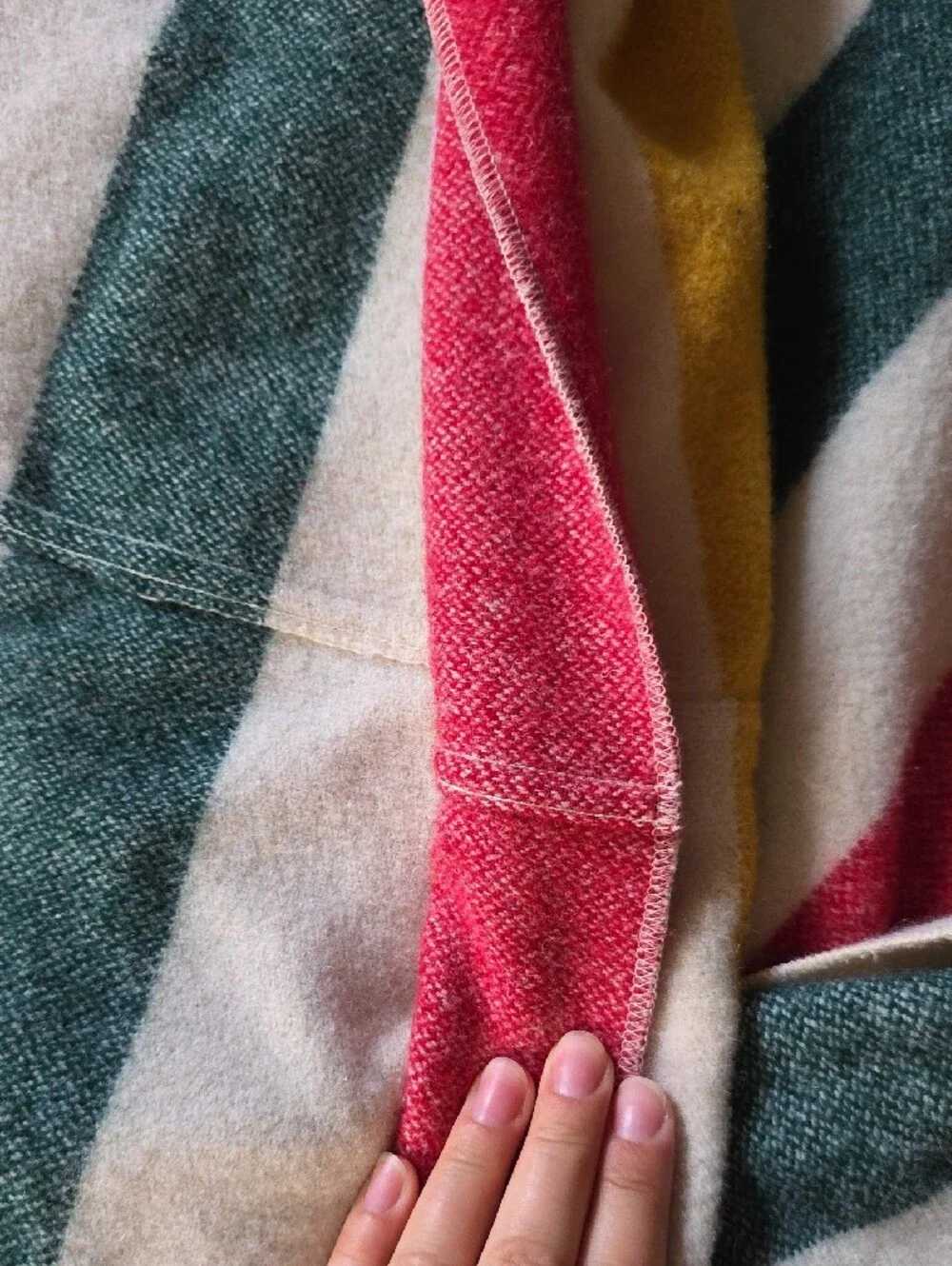 Woolrich Striped Throw Blanket in White, Yellow, Teal & Pink